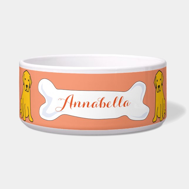 Labrador Retriever Customizable Name Dog Pet Bowl (Front)