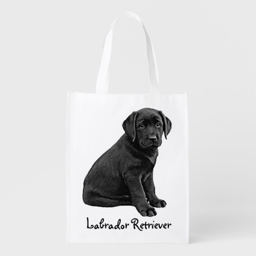 Labrador Retriever _ Cute Puppy Dog Black Lab Grocery Bag