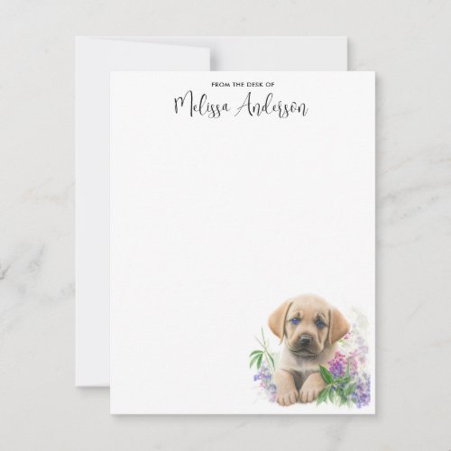 Labrador Retriever Cute Puppy Dog Personalized  Note Card