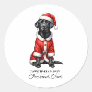 Labrador Retriever Cute Santa Dog Family Christmas Classic Round Sticker