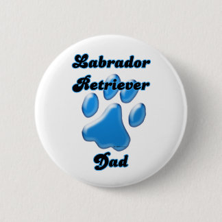 Labrador Retriever Dad Blue Pawprint - Button