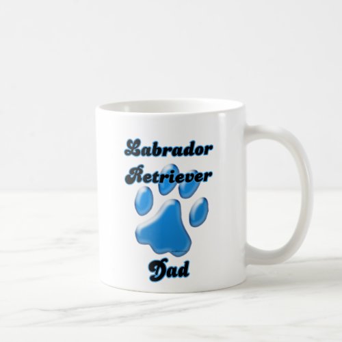 Labrador Retriever Dad Blue Pawprint  Coffee Mug