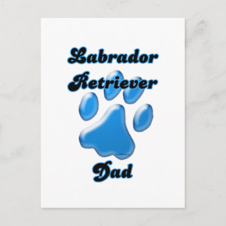 Labrador Retriever Dad Blue Pawprint Postcard