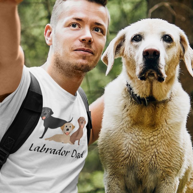 Labrador Retriever Dad Chocolate Black Yellow T-Shirt (Creator Uploaded)