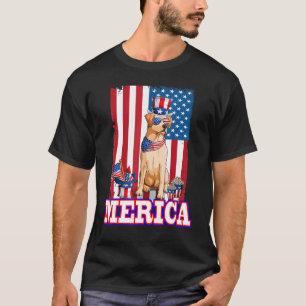 Labrador Retriever Dad Mom 4th Of July American Fl T-Shirt
