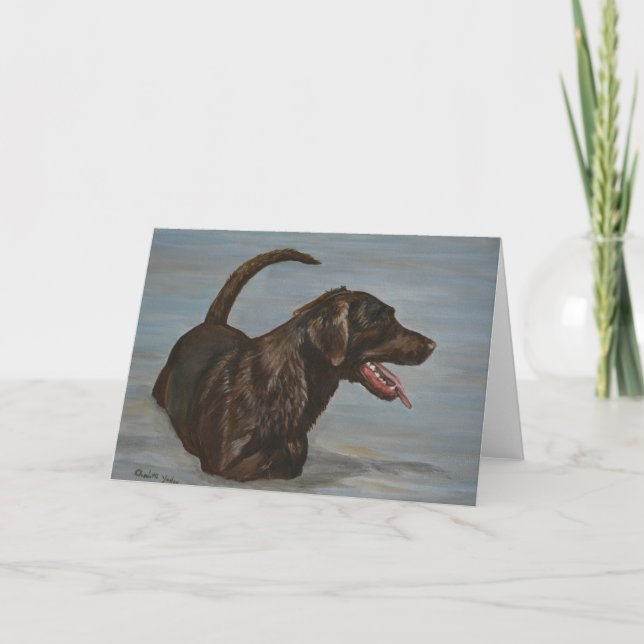 Labrador Retriever Dog Art Greeting Card (Front)