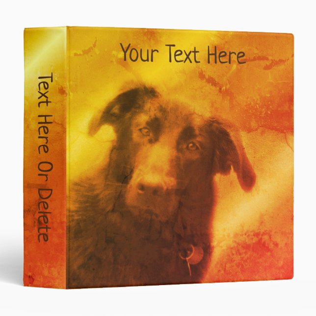 Labrador Retriever Dog Art Personalized 3 Ring Binder (Front/Spine)