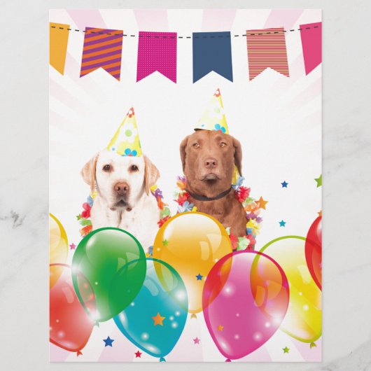 Labrador Retriever Dog Balloons Birthday (Front)