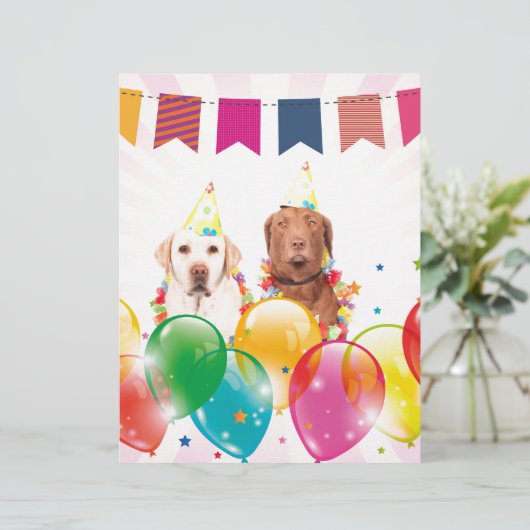 Labrador Retriever Dog Balloons Birthday (Standing Front)