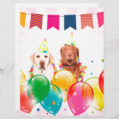 Labrador Retriever Dog Balloons Birthday (Front/Back)