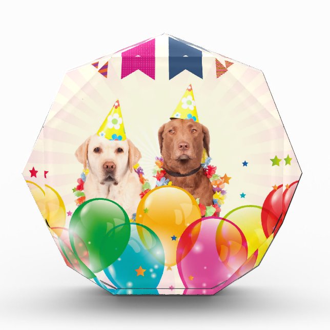 Labrador Retriever Dog Balloons Birthday Award (Front)