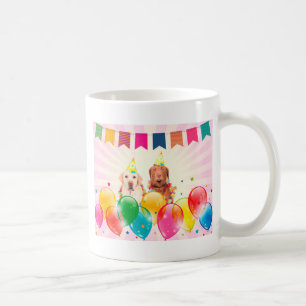 Labrador Retriever Dog Balloons Birthday Coffee Mug