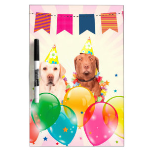 Labrador Retriever Dog Balloons Birthday Dry Erase Board