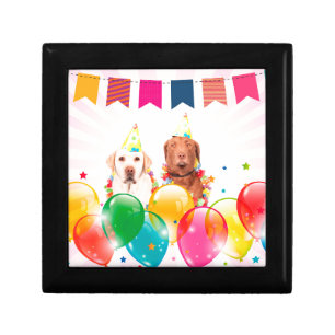 Labrador Retriever Dog Balloons Birthday Gift Box