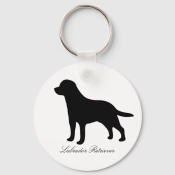 Labrador Retriever Dog Black Silhouette Keychain by roughcollie at Zazzle