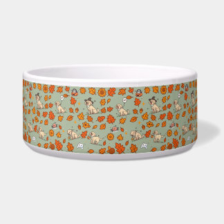 Labrador Retriever Dog Bowl Halloween Pumpkin