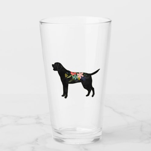 Labrador Retriever Dog Breed Bohemian Floral Glass