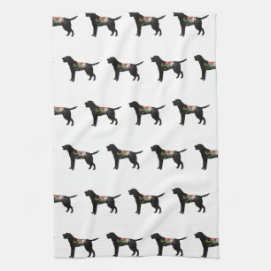 Labrador Retriever Dog Breed Bohemian Floral Kitchen Towel