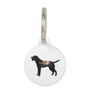 Labrador Retriever Dog Breed Bohemian Floral Pet ID Tag