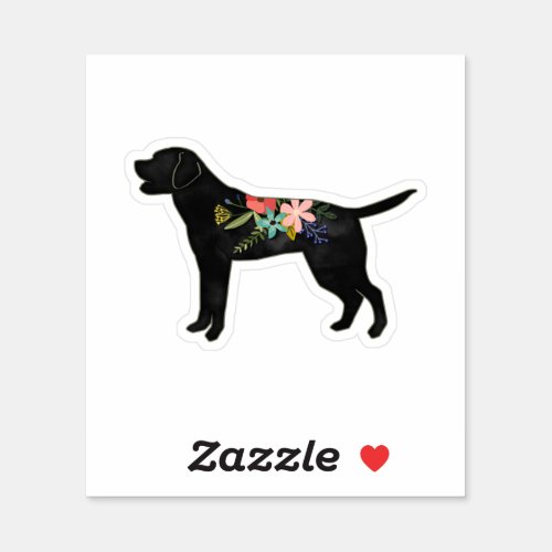 Labrador Retriever Dog Breed Bohemian Floral Sticker