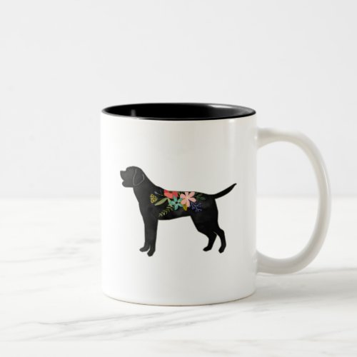 Labrador Retriever Dog Breed Bohemian Floral Two_Tone Coffee Mug