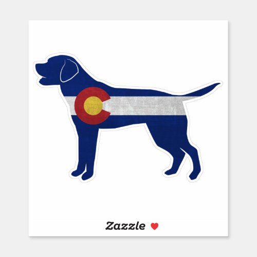 Labrador Retriever Dog Breed Colorado Flag Sticker