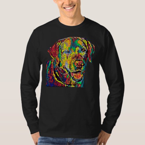 Labrador Retriever Dog Breed Head Pet Breed True F T_Shirt