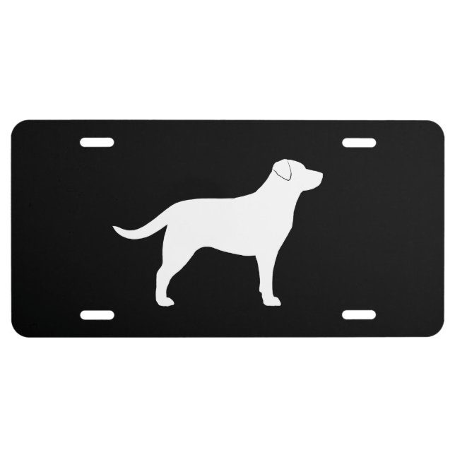Labrador Retriever Dog Breed Silhouette License Plate (Front)