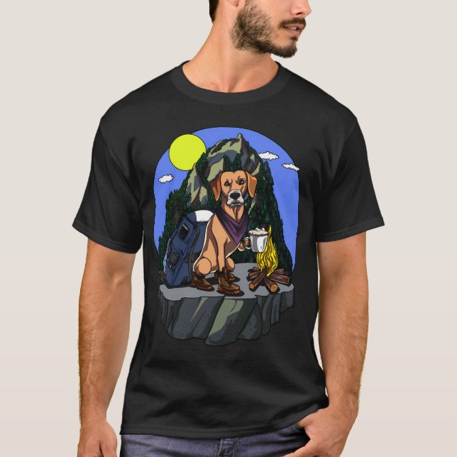 Labrador Retriever Dog Camping T-Shirt (Front)