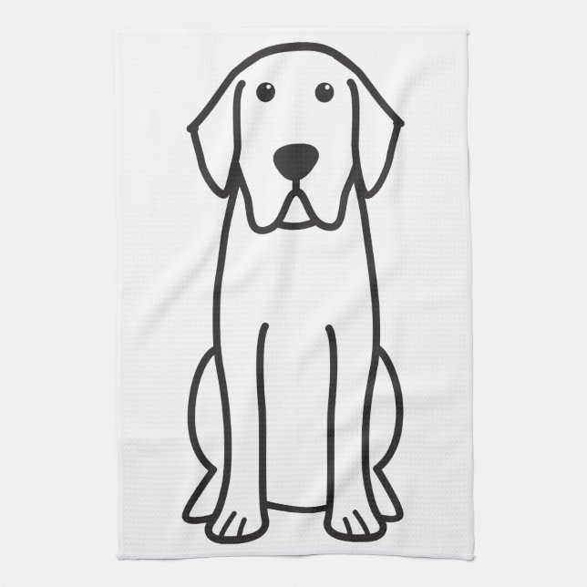 Labrador Retriever Dog Cartoon Kitchen Towel (Vertical)