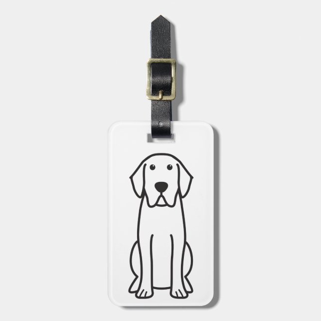 Labrador Retriever Dog Cartoon Luggage Tag (Front Vertical)
