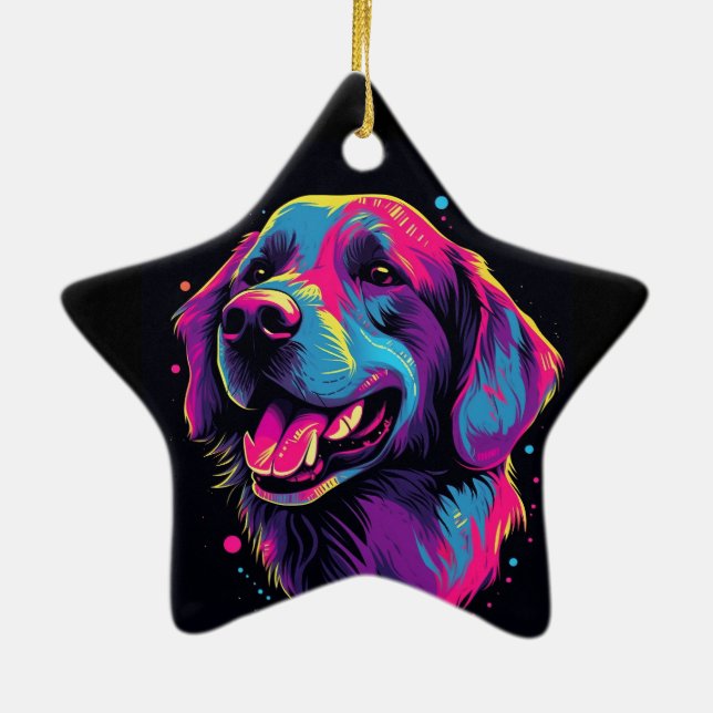 Labrador Retriever Dog Ceramic Ornament (Back)