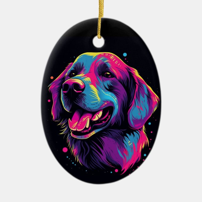Labrador Retriever Dog Ceramic Ornament (Front)