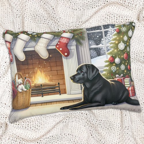 Labrador Retriever Dog Christmas Holiday Decorative Pillow