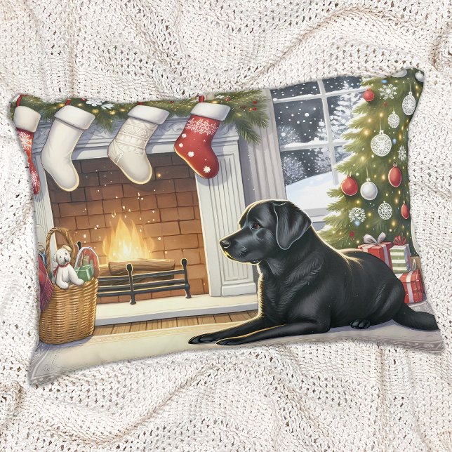 Labrador Retriever Dog Christmas Holiday Decorative Pillow (Creator Uploaded)