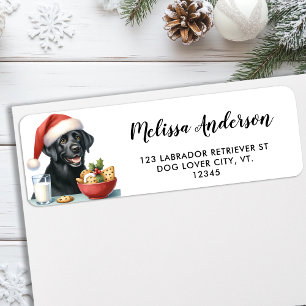 Labrador Retriever Dog Christmas Return Address Label