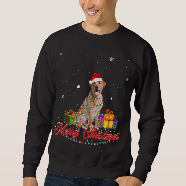 Labrador Retriever Dog Christmas Santa Christmas L Sweatshirt (Front)