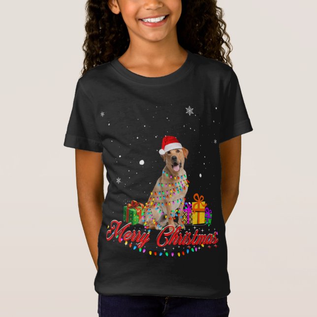 Labrador Retriever Dog Christmas Santa Christmas L T-Shirt (Front)