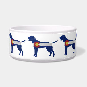 Labrador Retriever Dog Colorado Flag Silhouette Bowl