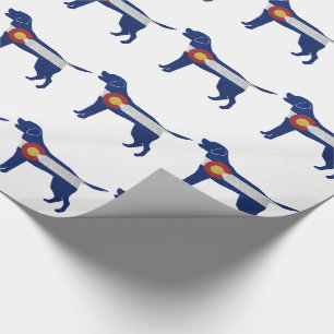 Labrador Retriever Dog Colorado Flag Silhouette Wrapping Paper