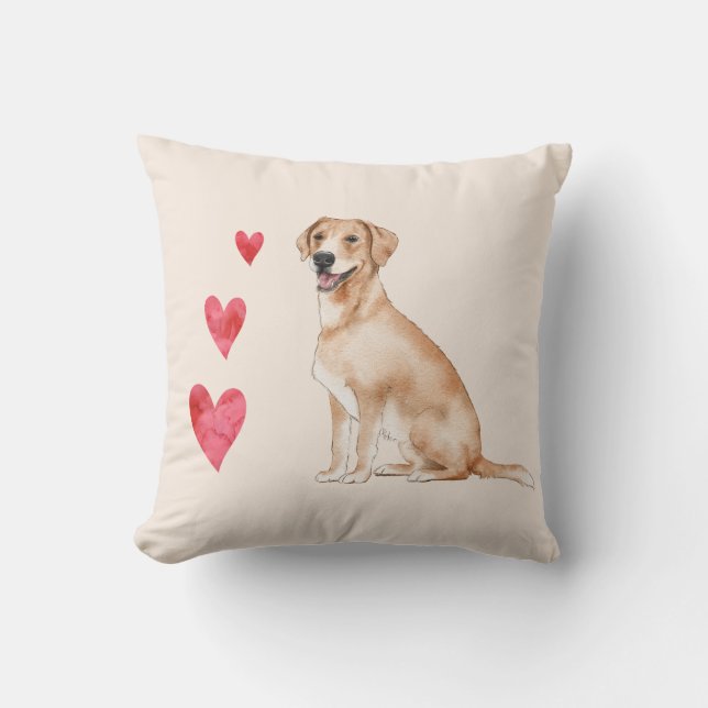 Labrador Retriever Dog Customizable Pet Name Throw Pillow (Front)