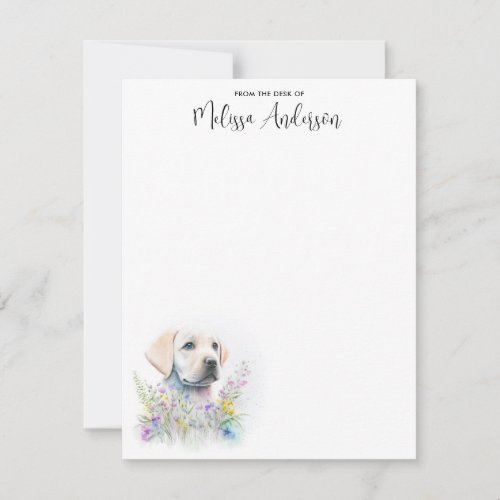 Labrador Retriever Dog Cute Puppy Personalized Note Card