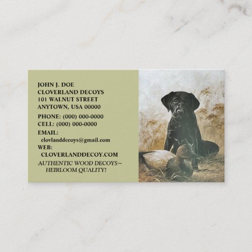 LABRADOR RETRIEVER DOG &amp; DECOY ~BUSINESS CARDS!