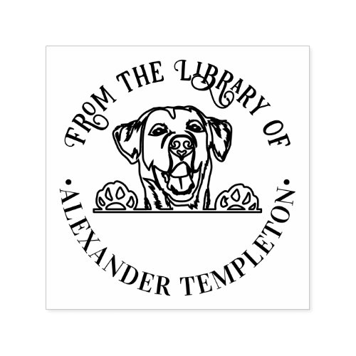 Labrador Retriever Dog Face 2 Library Book Name Self_inking Stamp