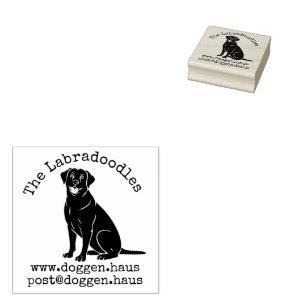 Labrador Retriever Dog Family Name Return Address Rubber Stamp