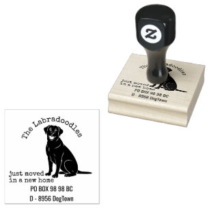 Labrador Retriever Dog Family Name Return Address Rubber Stamp