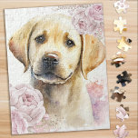 Labrador Retriever Dog Floral Yellow Lab Puppy Jigsaw Puzzle<br><div class="desc">Looking for a fun and engaging activity to share with your family this holiday season? Look no further than our jigsaw puzzle collection featuring playful Labrador Retrievers! As a dog lover, you'll adore the variety of designs we offer, including cute and cuddly puppies, lovable yellow, chocolate, and black Labs, and...</div>
