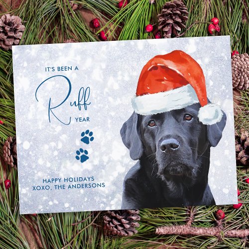 Labrador Retriever Dog Funny Ruff Year in Review Holiday Card