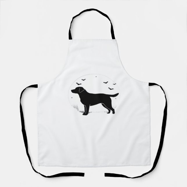 Labrador Retriever Dog – Halloween Moon Silhouette Apron (Front)