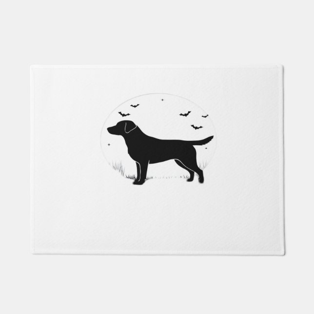 Labrador Retriever Dog – Halloween Moon Silhouette Doormat (Front)